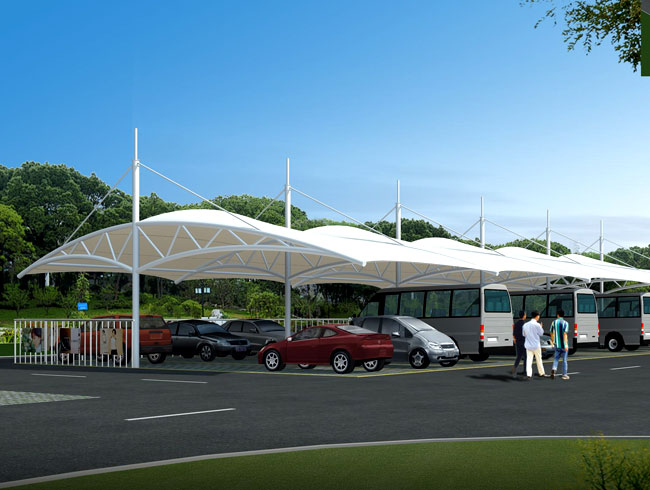 膜布局泊车棚比传统遮阳车棚上风在哪？