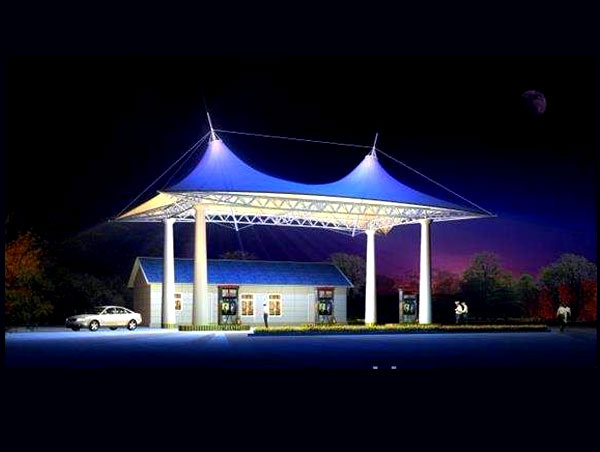 张拉膜计划车棚须要注重的防火题目