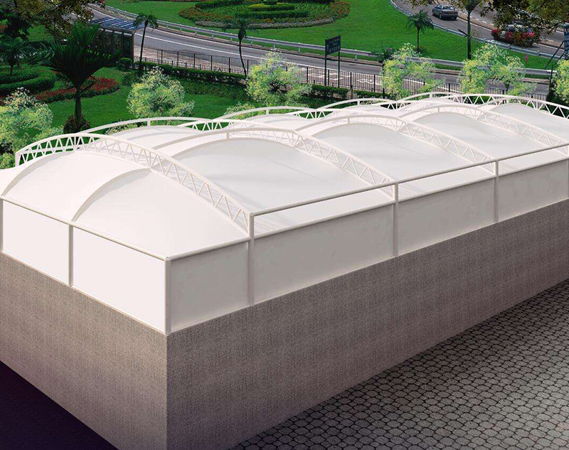 污水处置场的棚盖张拉索膜布局先容