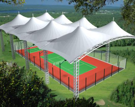 佛兰空间膜布局公司解读网球场膜布局遮阳棚