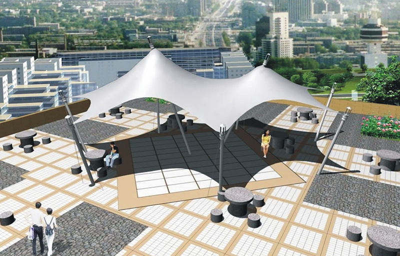 广场膜布局施工扶植