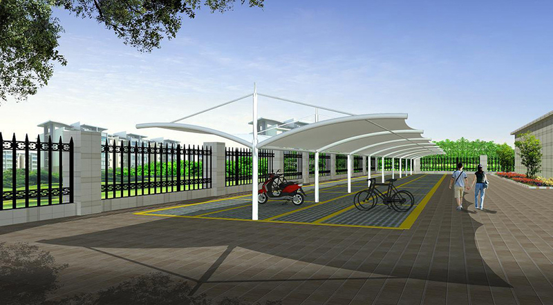 膜布局自行车棚