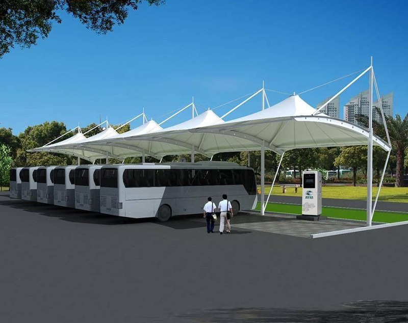 钢膜布局汽车棚自行车棚施工计划详解