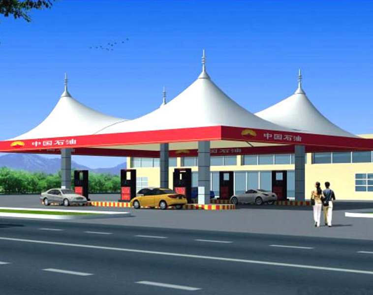 膜布局加油站建造装配4点注重