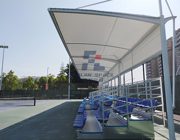 广东中山全民网球中间比赛看台膜布局